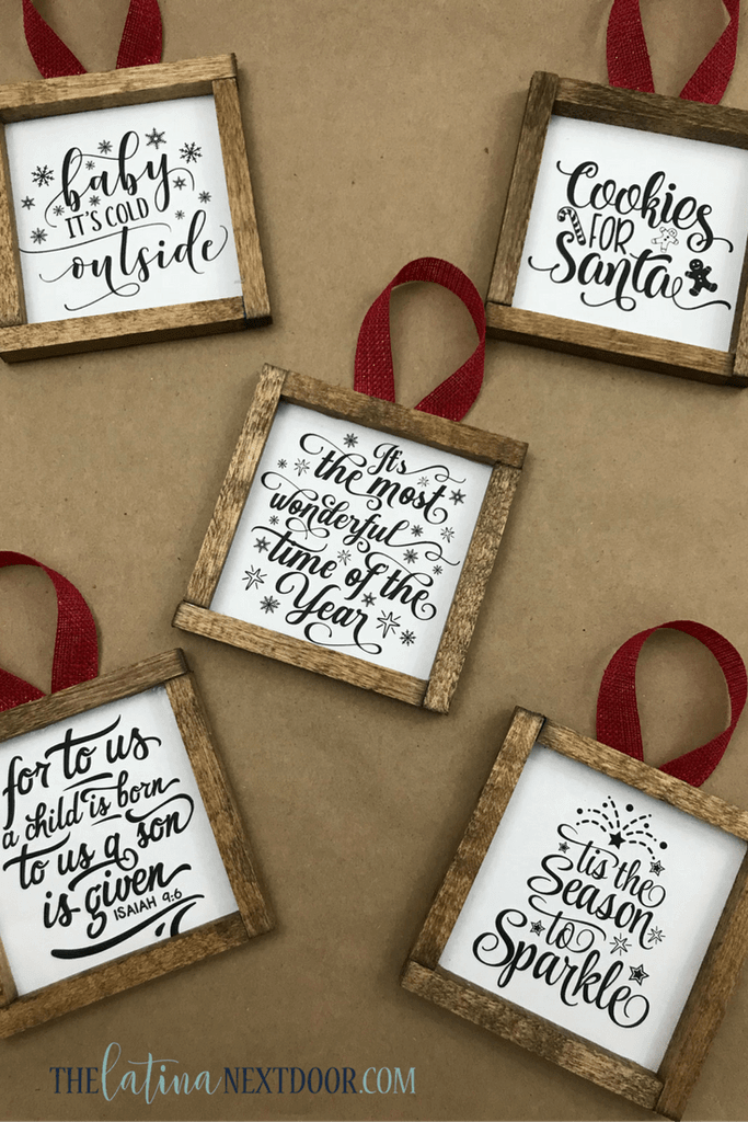 Wood-framed Quote Ornament for the Holidays