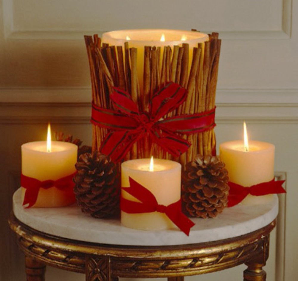Christmas Candle Centerpieces