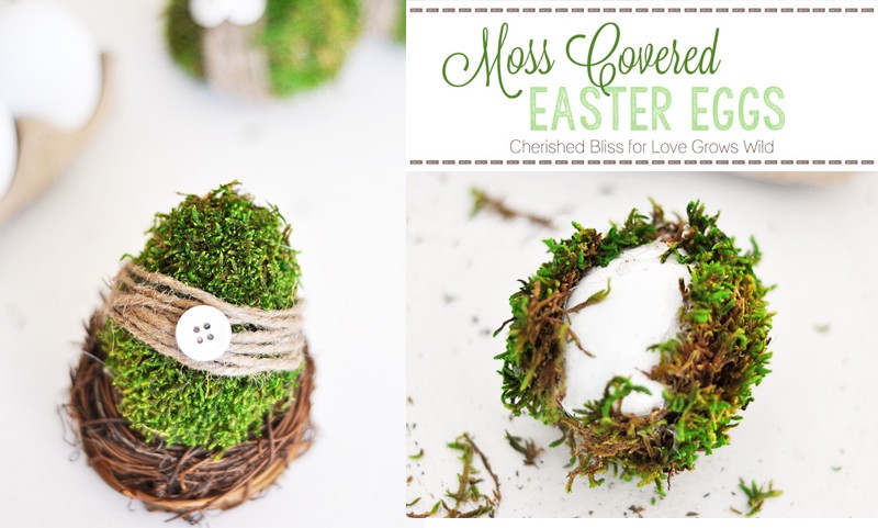 Moss Covered Easter Eggs