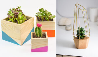 20 simple, geometric and modern DIY wooden planters