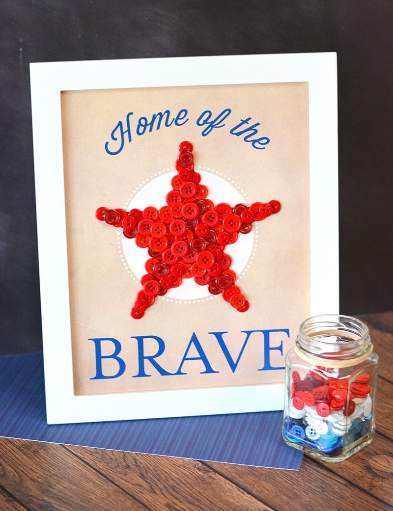 DIY Patriotic Home of the Brave Art Wall Decor