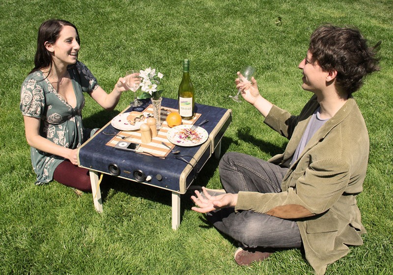 Suitcase Picnic Table and Speaker System 