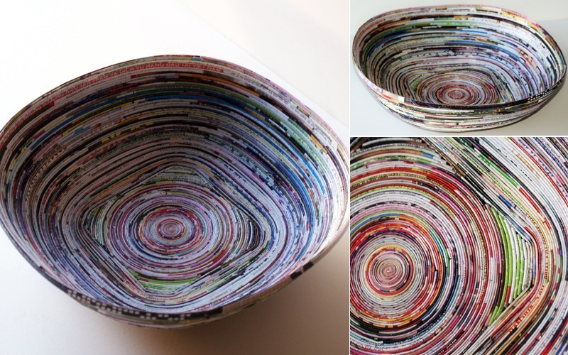 Recycled Magazine Page Bowl