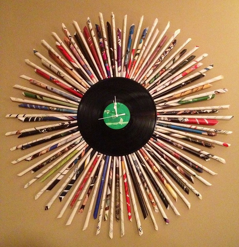 Recycled Record Clock 